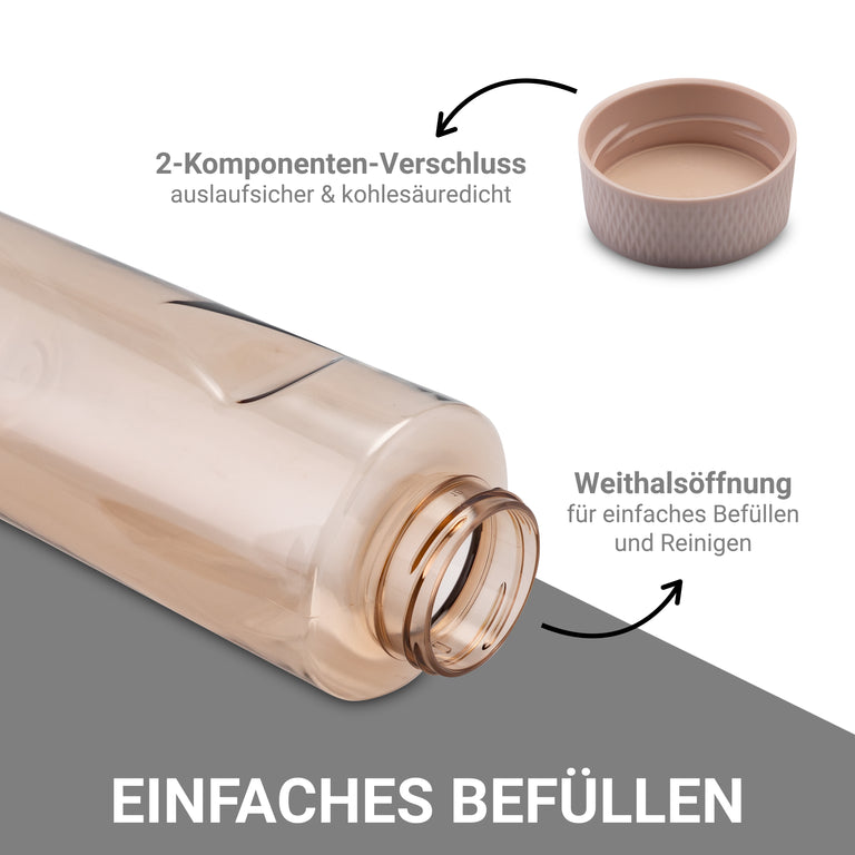 Kavodrink Premium Brown with pink lid drinking bottle 800 ml