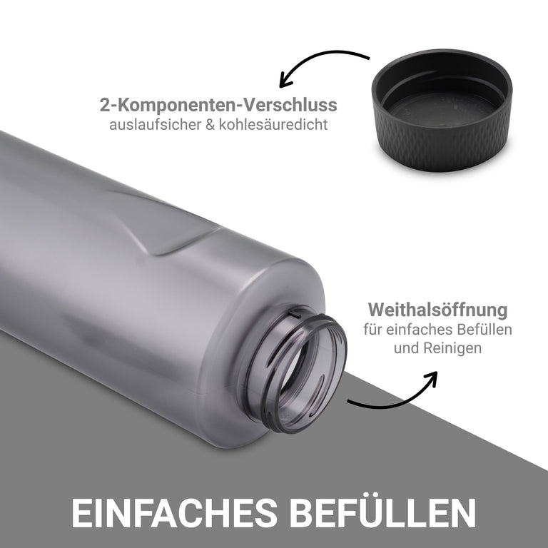 Kavodrink Premium black matt drinking bottle 800 ml