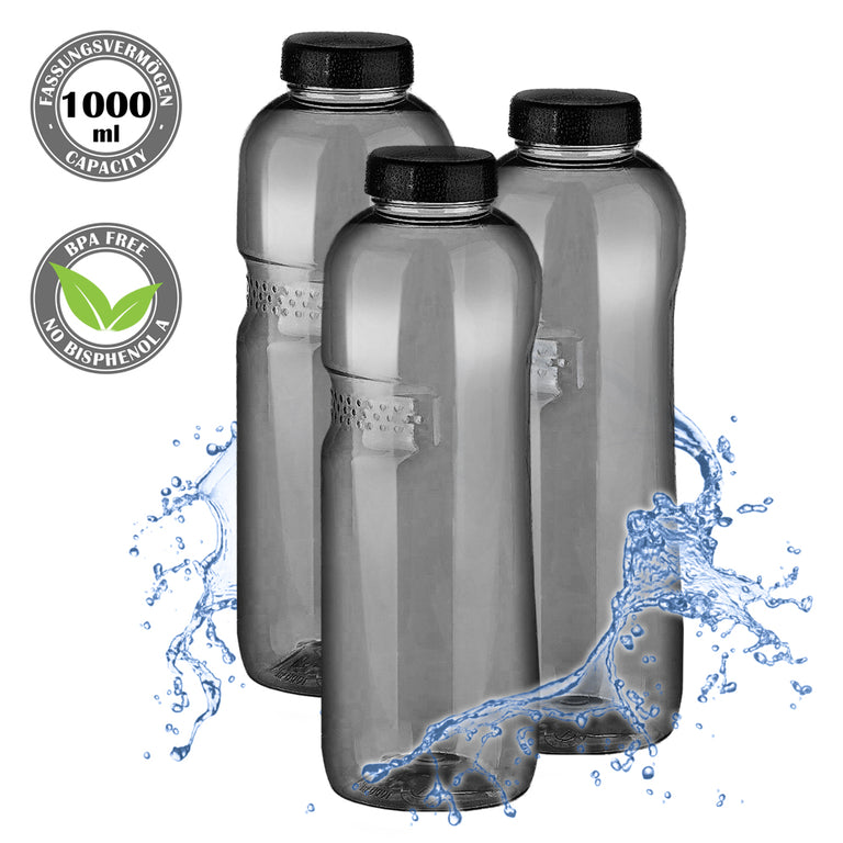 Kavodrink Classic drinking bottle 1 liter black